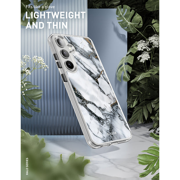 Galaxy S23 Plus Halo MagSafe Cute Phone Case - White Marble