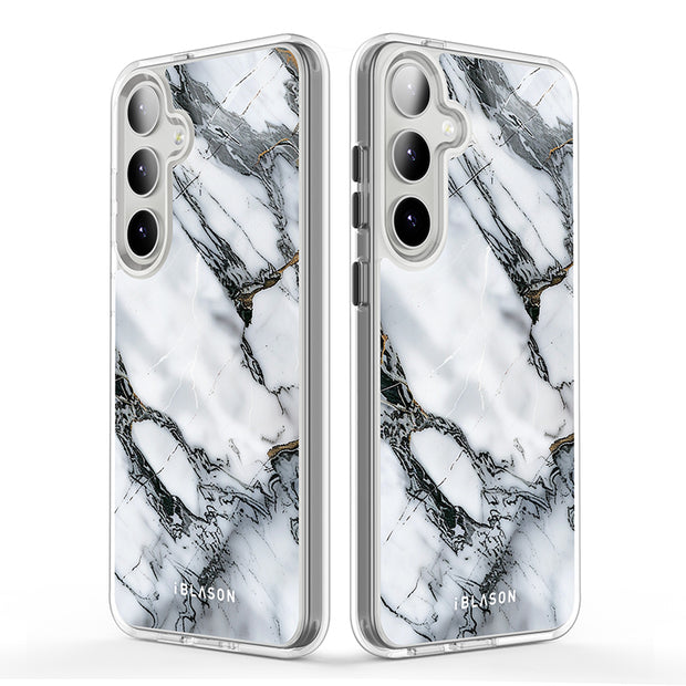 Galaxy S23 Plus Halo MagSafe Cute Phone Case - White Marble